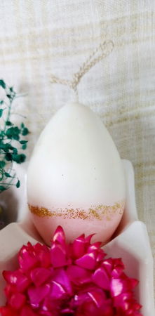 Suport de oua din ceramica handmade + 3 lumanari " ousoare parfumate " [6]