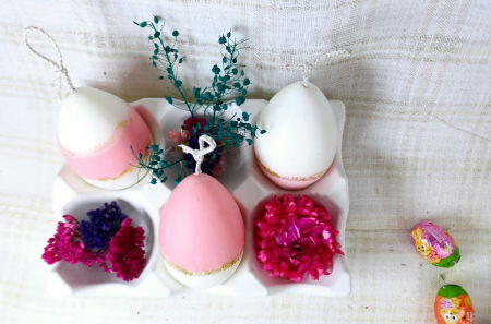 Suport de oua din ceramica handmade + 3 lumanari " ousoare parfumate " [3]