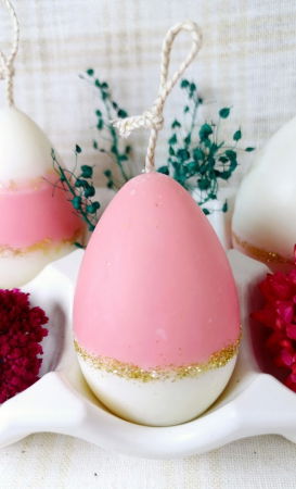 Suport de oua din ceramica handmade + 3 lumanari " ousoare parfumate " [7]