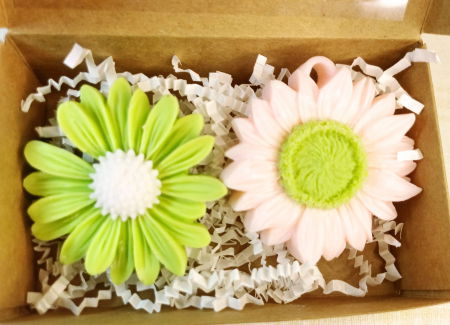 Wax melts - Tablete parfumate  -cutie cu doua flori divers colorate. [2]