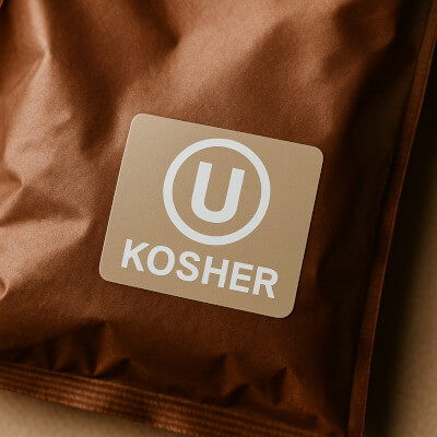 Eticheta produs Kosher pe ambalaj