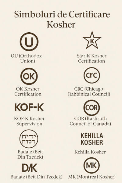 Simboluri de certificare Kosher pe etichete