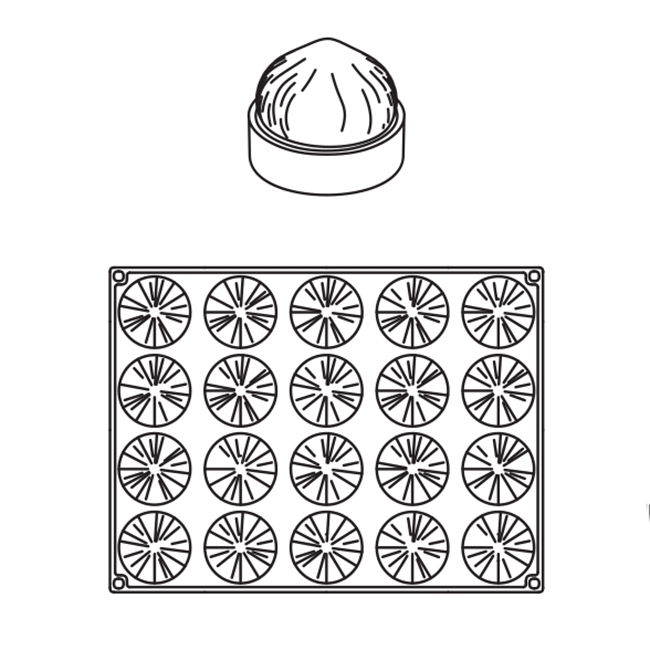 Aluna/Nuca Cocos, Ø6xH3.5 cm - Forma Silicon Monoportii Noisette, 20 cavitati [3]