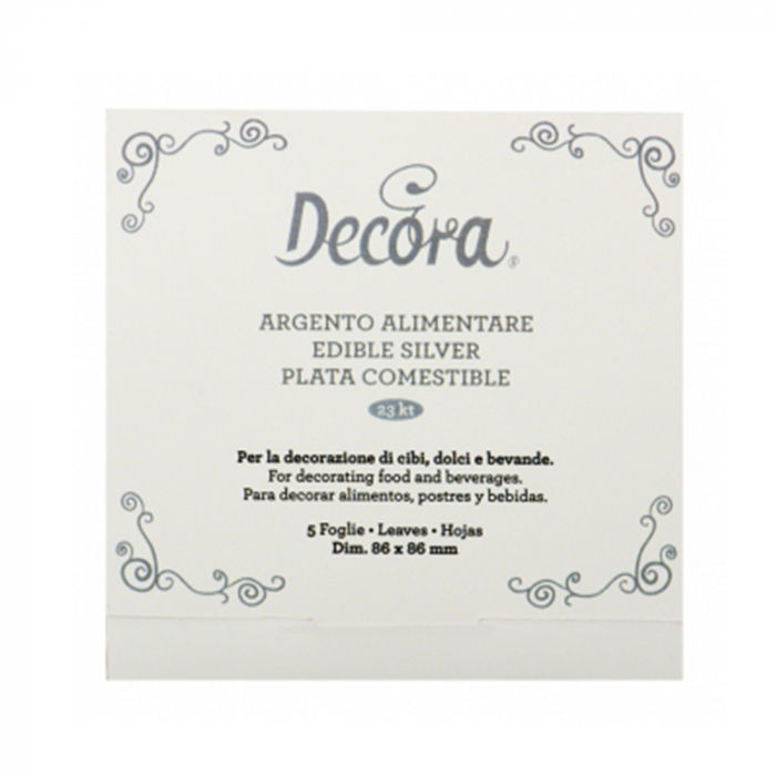 Argint Alimentar, Foite 8.6 x 8.6 cm, 5 buc [2]