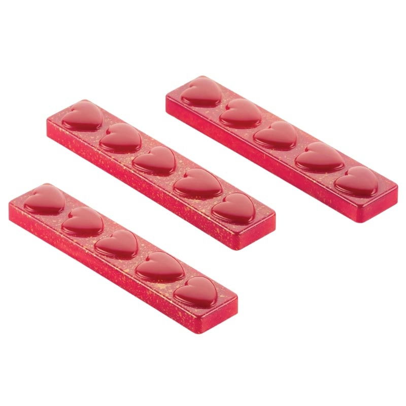 Batoane Ciocolata 12 x 2.5 x H 1.2 cm - Matrita Policarbonat Inimi, 8 cavitati (CH012), 30 gr [1]