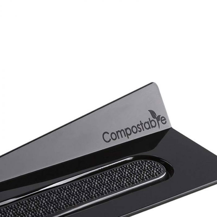 Baza Plastic Prezentare Monoportii, Compostable Dreptunghi Negru, 14 x 4 cm, Set 100 Buc [3]