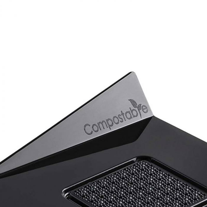 Baza Plastic Prezentare Monoportii, Compostable Patrat Negru, 8.3 x 8.3 cm, Set 100 Buc [3]