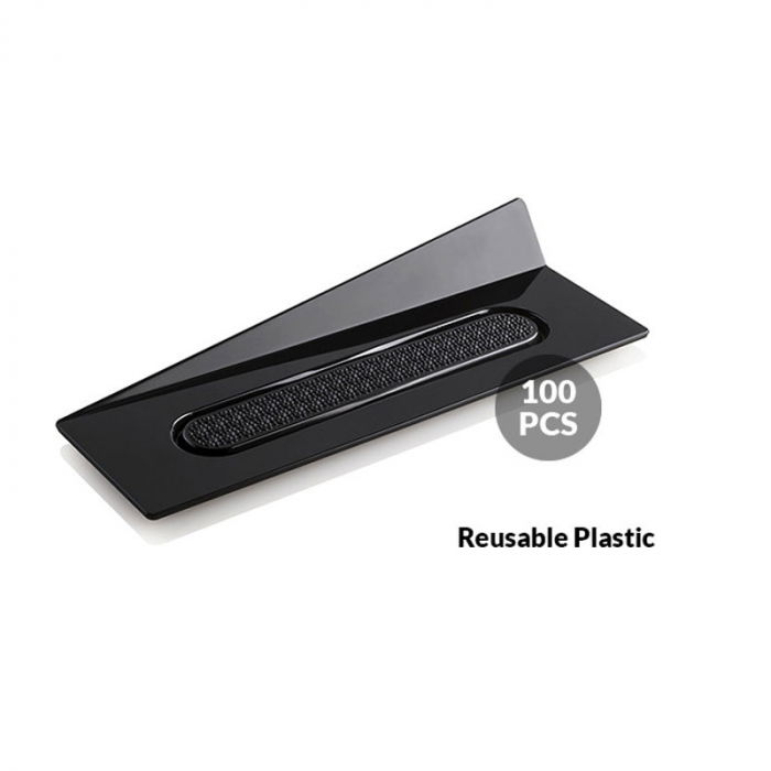 Baza Plastic Prezentare Monoportii, Model Dreptunghi Negru, 14 x 4 cm, Set 100 Buc [1]