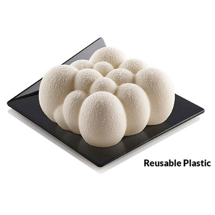 Baza Plastic Prezentare Monoportii, Model Patrat Negru, 8.3 x 8.3 cm, Set 100 Buc [2]