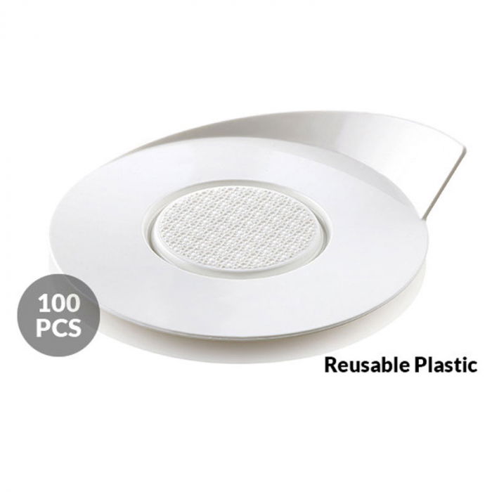 Baza Plastic Prezentare Monoportii, Model Rotund Alb, Ø 8.6 cm, Set 100 Buc [1]