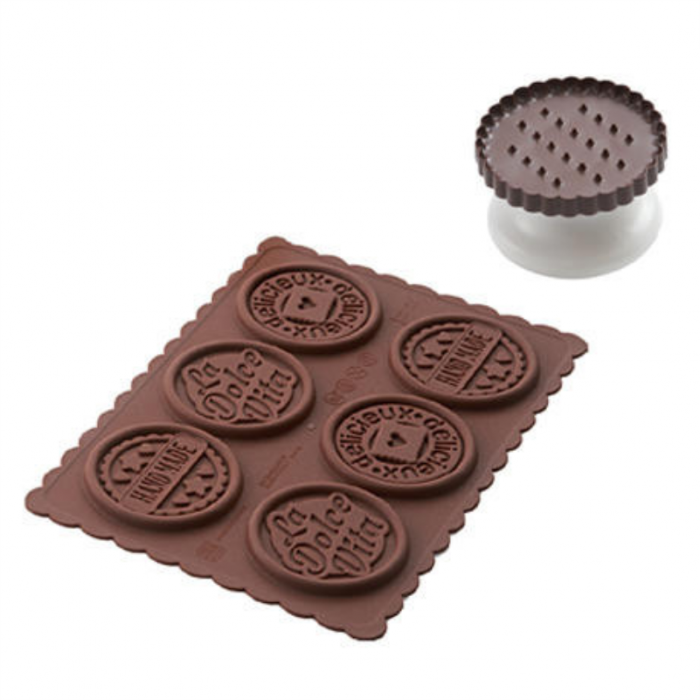 Biscuiti - Decupator Rotund Festonat Ø5.7xH 0.5 cm, Forma Silicon Dolce Vita, 6 cavit. (CKC05) [1]