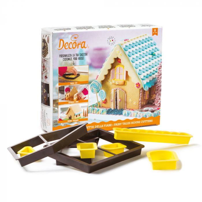 Biscuiti sau Decoruri Craciun - Decupatoare Plastic Casuta 3D  14 x 15.5 x H 18 cm, Set 6 Buc [1]