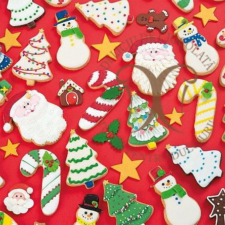 Biscuiti sau Decoruri Craciun - Decupatoare Plastic Om de Zapada, Brad Ø 8.5 x H 2 cm, Set 2 Buc [3]