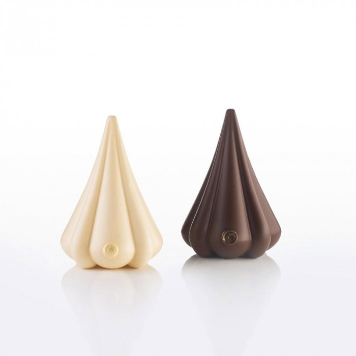 Brad Craciun Fluent 3D Ø 14 x H 20 cm, Set Matrite Plastic 2 Subiecte Ciocolata [1]