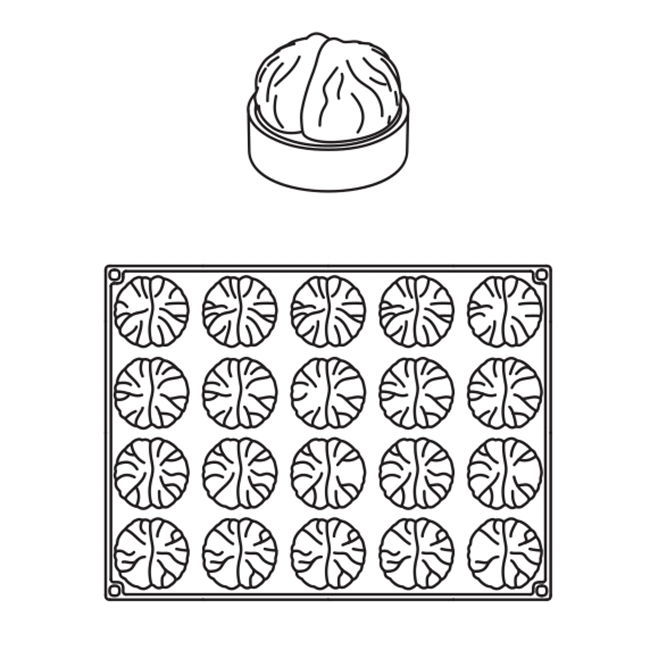 Castana, Ø6xH3.5 cm - Forma Silicon Monoportii golet, 20 cavitati [2]