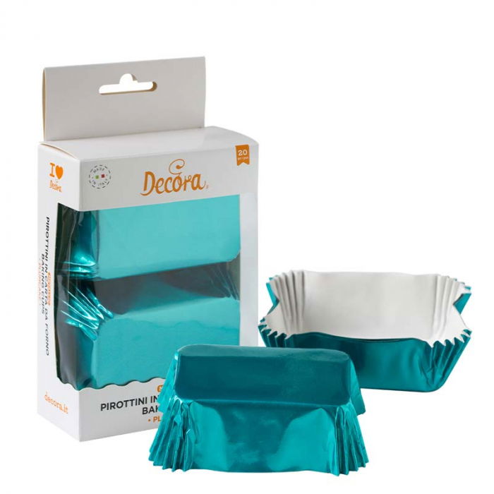 Chese Dreptungh. Hartie Bleu Metalizat 8 x 5 x H 3.2 cm, 20 buc [1]