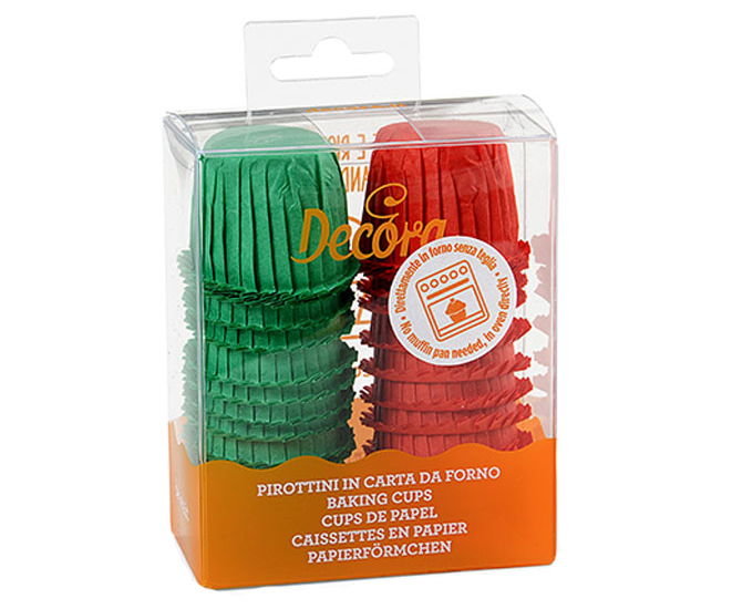 Chese S Hartie Creponata ColorMix, Rosu si Verde, Ø 3 x H 3.5 cm, 35 buc [2]