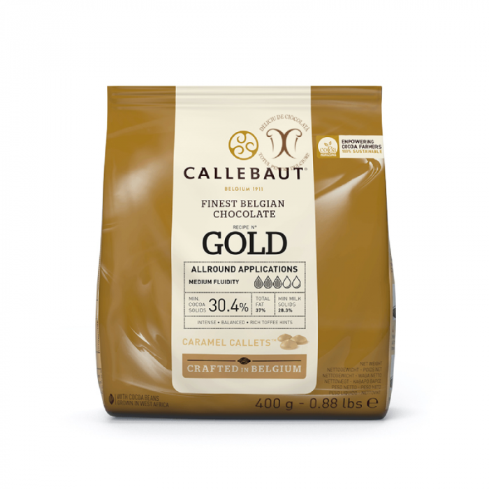 Ciocolata Alba cu Caramel GOLD, 400 g, Callebaut [1]