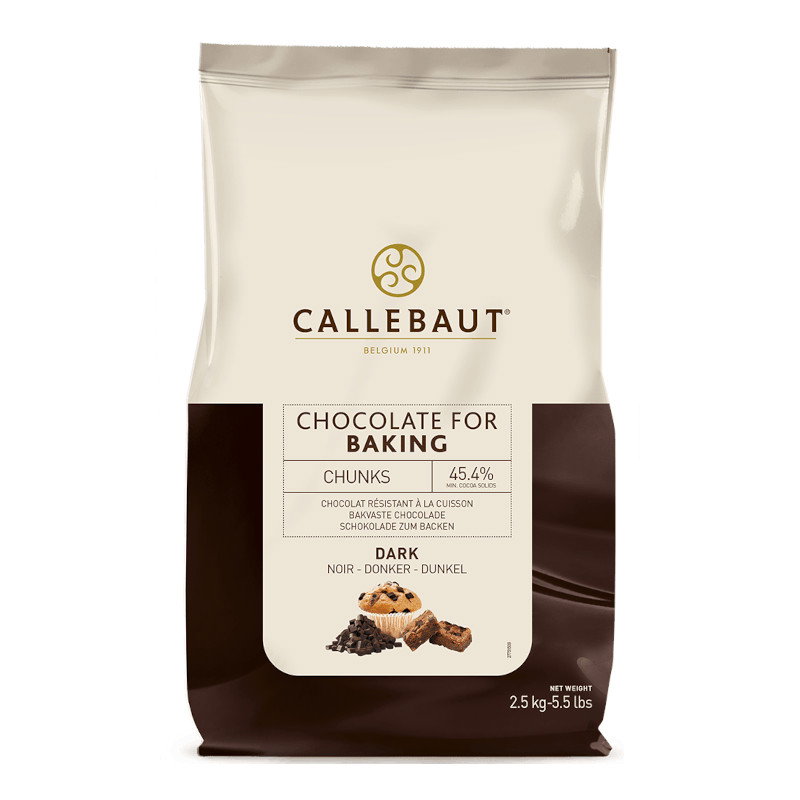 Sac 2.5kg Ciocolata Neagra Termostabila Callebaut Chunks pentru copt [1]