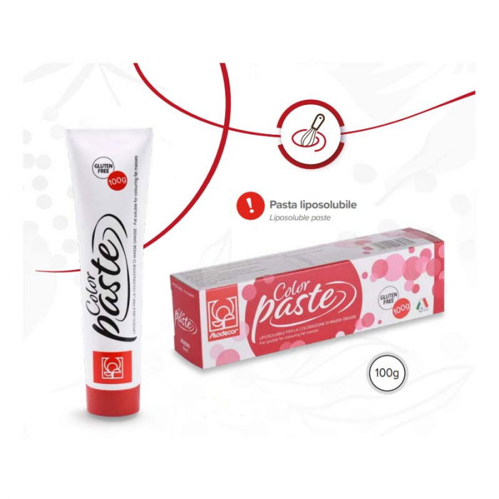 Colorant Alimentar Liposolubil Pasta, Rosu Modecor 100 g [1]