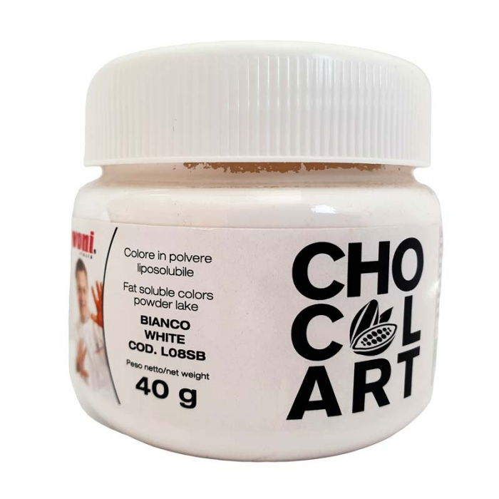 Colorant Alimentar Liposolubil Pudra, CHOCOLART Alb fara E171, 40 g - Azo Free [2]