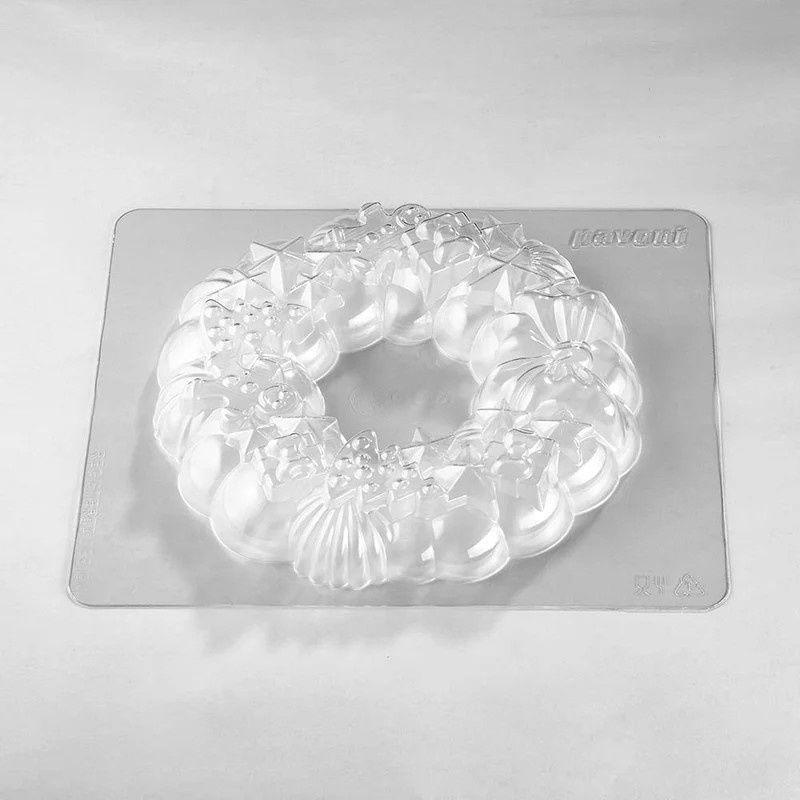 Coronita de Craciun 3D, Ø 18 x H 5.5 cm, Set Matrite Plastic 2 Subiecte Ciocolata [2]