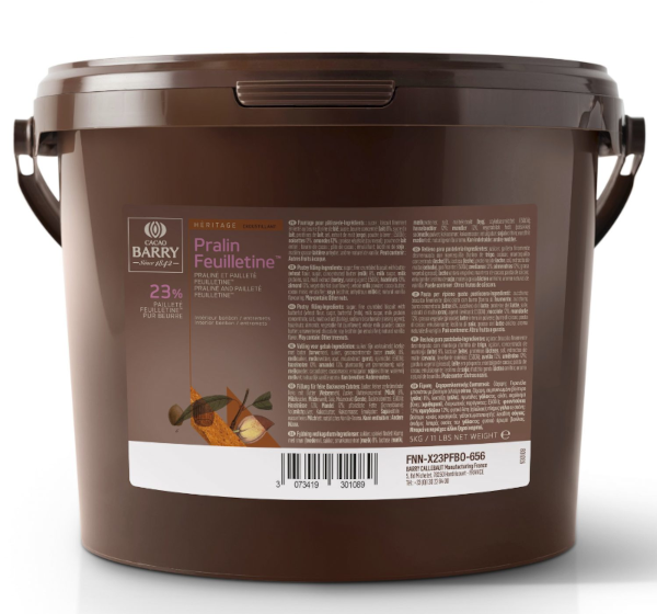 Crema Torturi Pralin Crocant cu Biscuiti, Alune 12% si Migdale 12%, Pralin Feuilletine, Cacao Barry, 5 Kg [1]