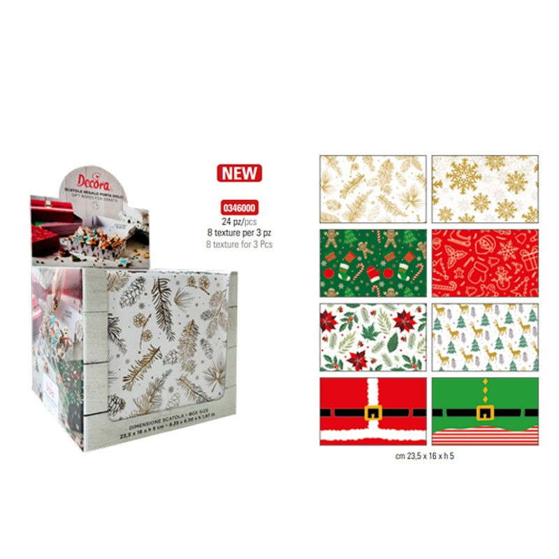 Cutii si Hartie Impachetat pentru Craciun 23.5 x 16 x H 5 cm, 24 buc [2]