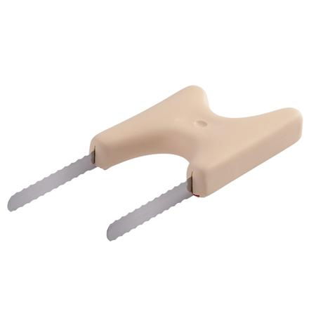 Cutit Crestare Paine cu 2 Lame Inox Fixe Zimtate L 8.5 cm [1]