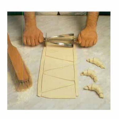 Cutit Inox Croissant, 2 Randuri Taiere, Dimensiuni Triunghiuri Baza 18 x H 20 cm [2]