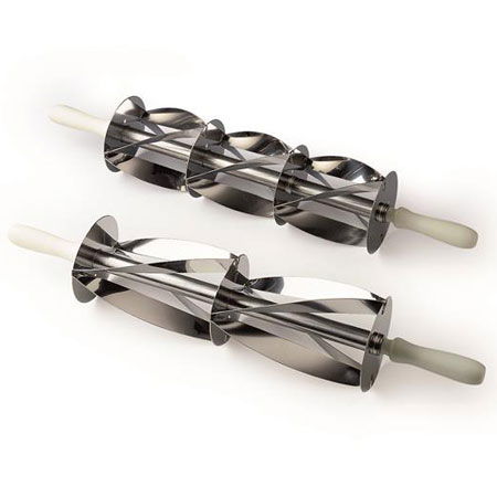 Cutit Inox Croissant, 2 Randuri Taiere, Dimensiuni Triunghiuri Baza 18 x H 20 cm [1]