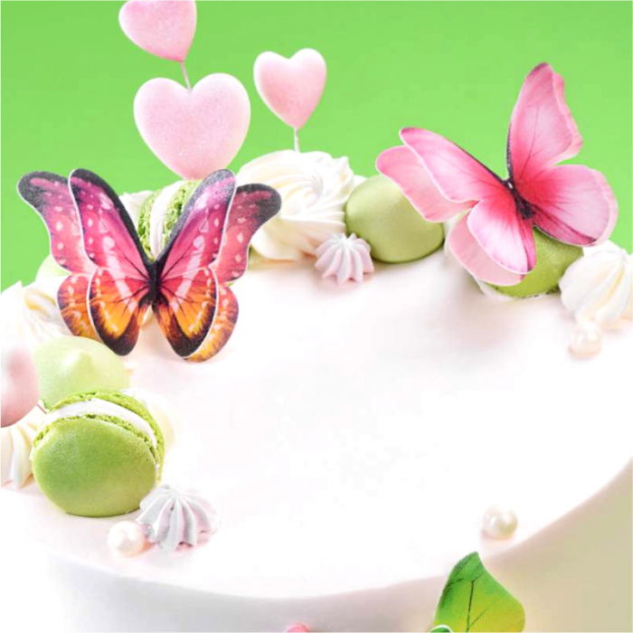 Decor din vafa - Fluturi 3D 6 modele Ø 6.5 - 8 cm - 72 buc [2]