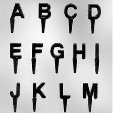 Decor Litere A-M - Matrita Plastic Ciocolata [4]