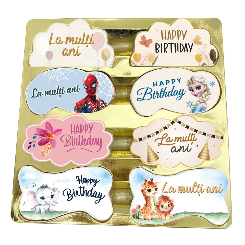 Decor Pasta Zahar Multicolor, Mesaj Aniversar, Set 80 buc [1]