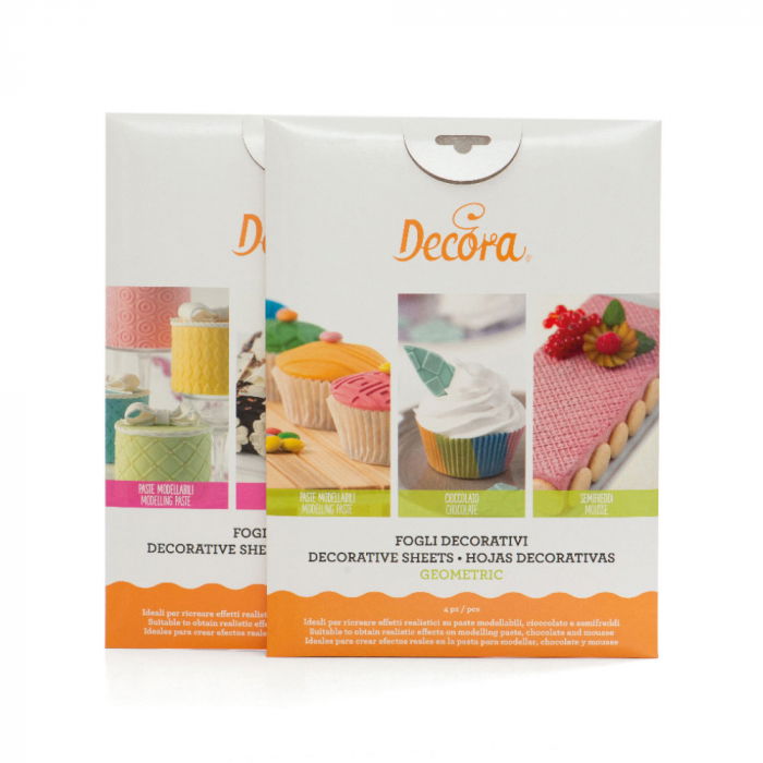 Decor Relief Ciocolata/Pasta Zahar, Set 8 Folii Plastic A4, 29.7x21 cm, 4 modele [3]