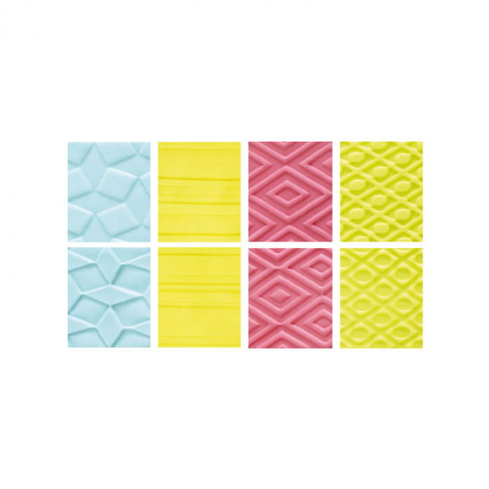 Decor Relief Ciocolata/Pasta Zahar, Set 8 Folii Plastic A4, 29.7x21 cm, 4 modele [2]