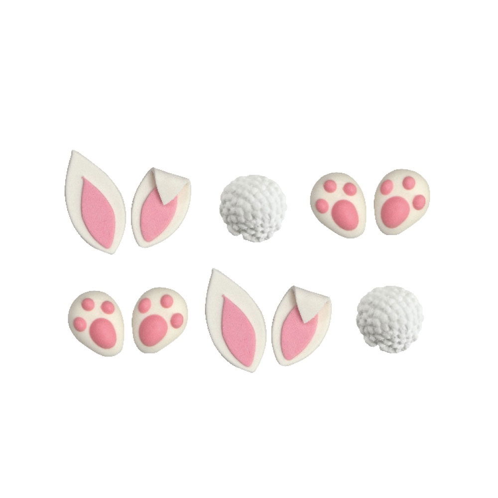 Decor Zahar - Figurine Paste, Iepurasi Ø 2.6 si 5 cm, 10 buc [1]