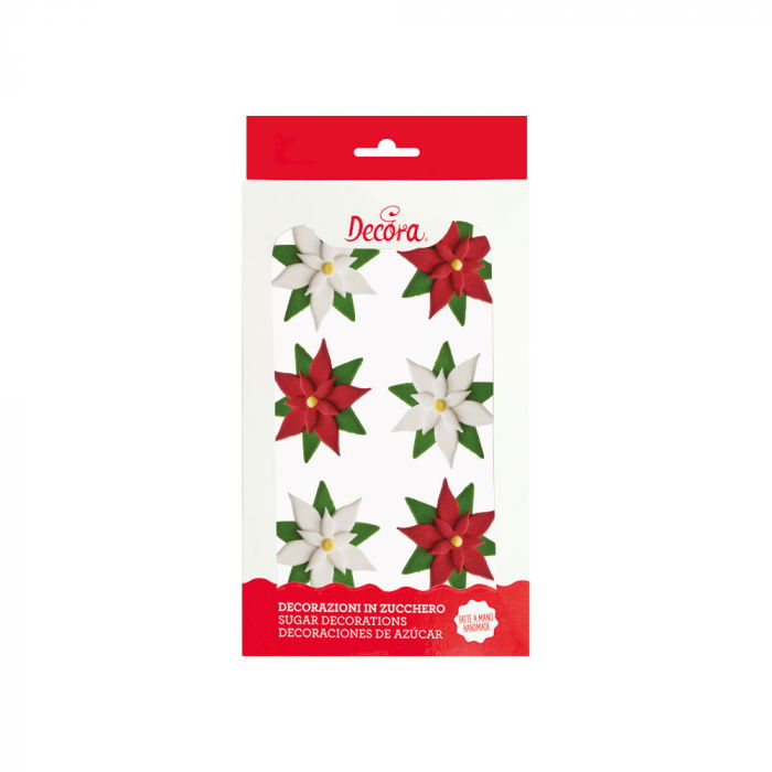 Decor Zahar - Floare de Craciun Ø 4 cm, 2 culori, 6 buc [2]