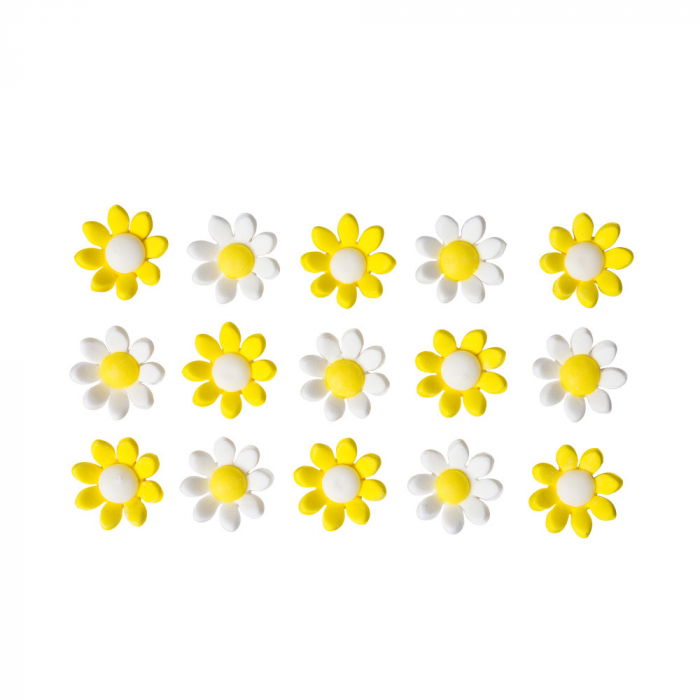 Decor Zahar - Margarete Alb Galben Ø 2.4 cm, 15 buc [2]