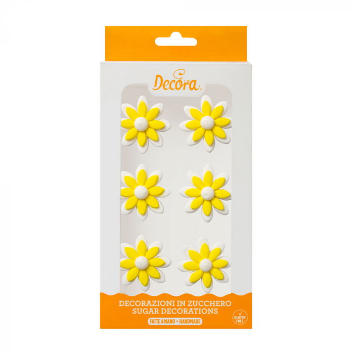 Decor Zahar - Margarete Alb Galben Ø 3.5 cm, 6 buc [1]