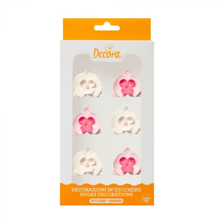 Decor Zahar - Orhidee Alb Roz Ø 3.8 cm, 6 buc [1]