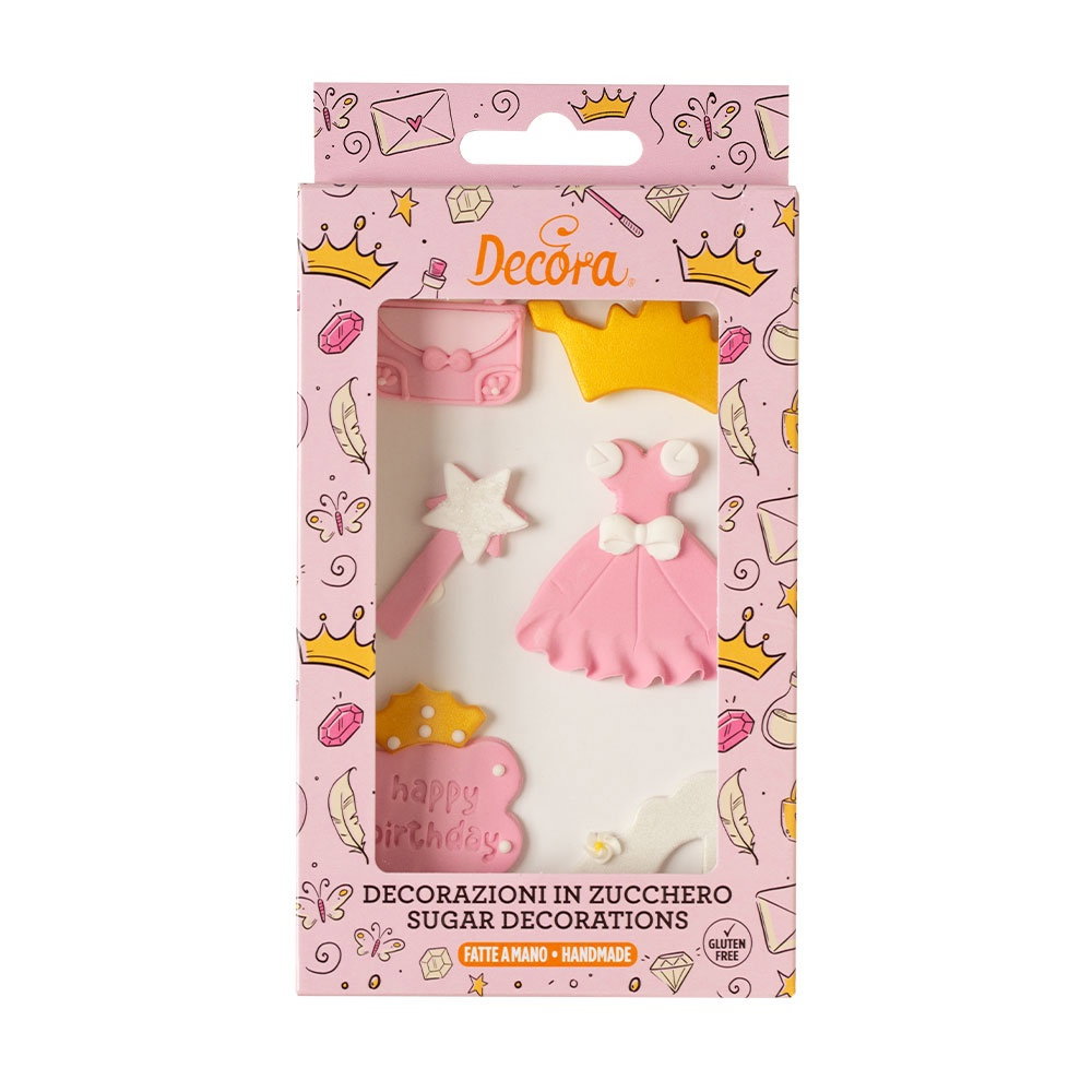 Decor Zahar - Printesa Roz R 2.6 si 5 cm, 6 modele, 6 buc [1]