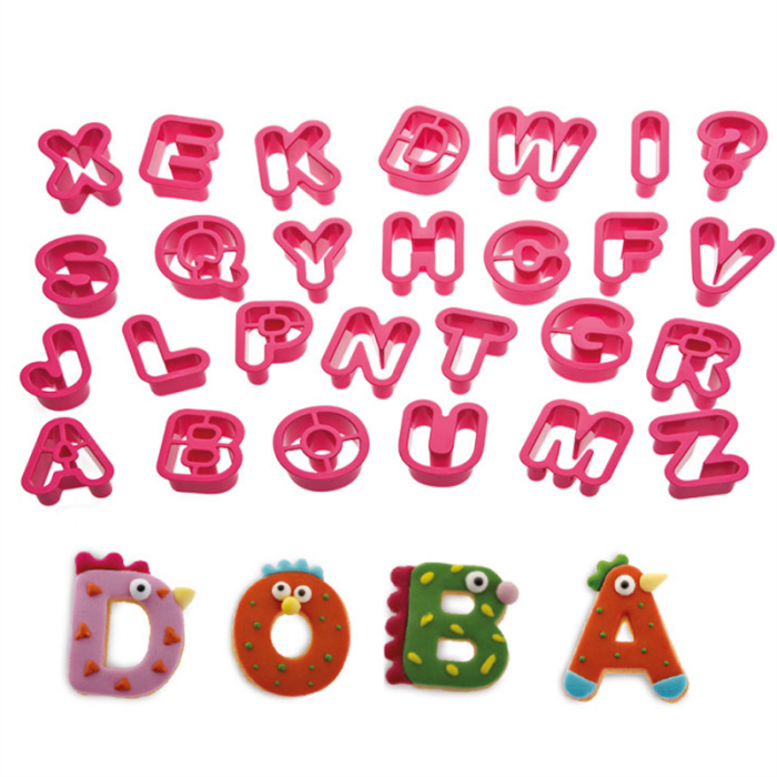 Decupatoare Alfabet Ø 5.2 x H 2.2 cm, Material Plastic, Set 27 Buc [1]