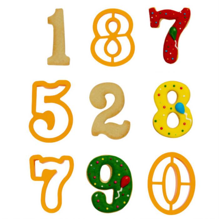 Decupatoare Cifre Ø 7.5 x H 2.2 cm, Material Plastic, Set 9 Buc [1]