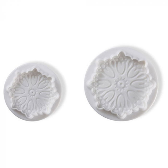 Dantele sau Decor Rotund Ø 4.5 si 6 cm - Decupatoare Plastic cu Extractor, Set 2 Buc [1]