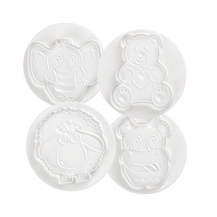 Funny Animals - Decupatoare Plastic cu Extractor Ø 8 cm, Set 4 Buc [1]