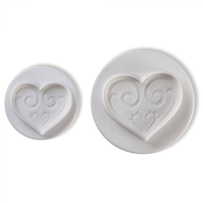Inima Decorata - Decupatoare Plastic cu Extractor Ø 4 - 6 cm, Set 2 Buc [1]