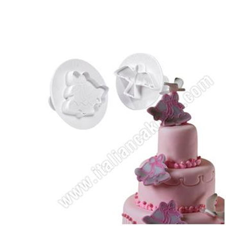 Porumbel si Clopotel - Decupatoare Plastic cu Extractor Ø 5.7 si 6.2 cm, Set 2 Buc [5]