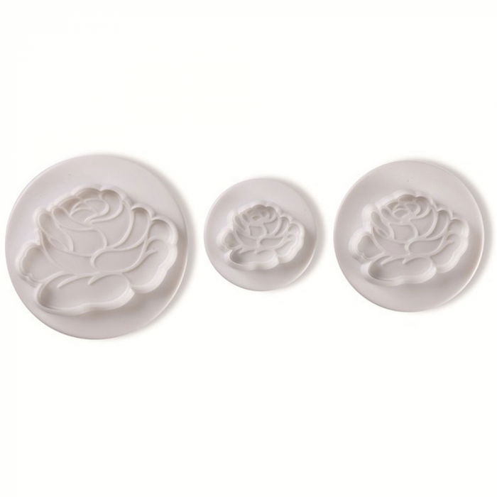 Trandafiri - Decupatoare Plastic cu Extractor Ø 3.5 - 7 cm, Set 3 Buc [1]