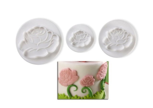 Trandafiri - Decupatoare Plastic cu Extractor Ø 3.5 - 7 cm, Set 3 Buc [2]